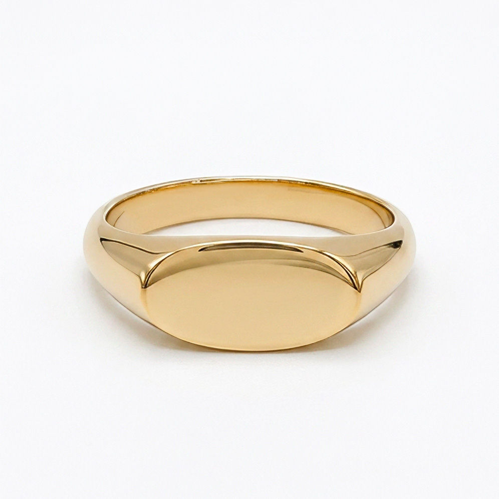 Brass Narrow Oval Signet Ring | Pendo