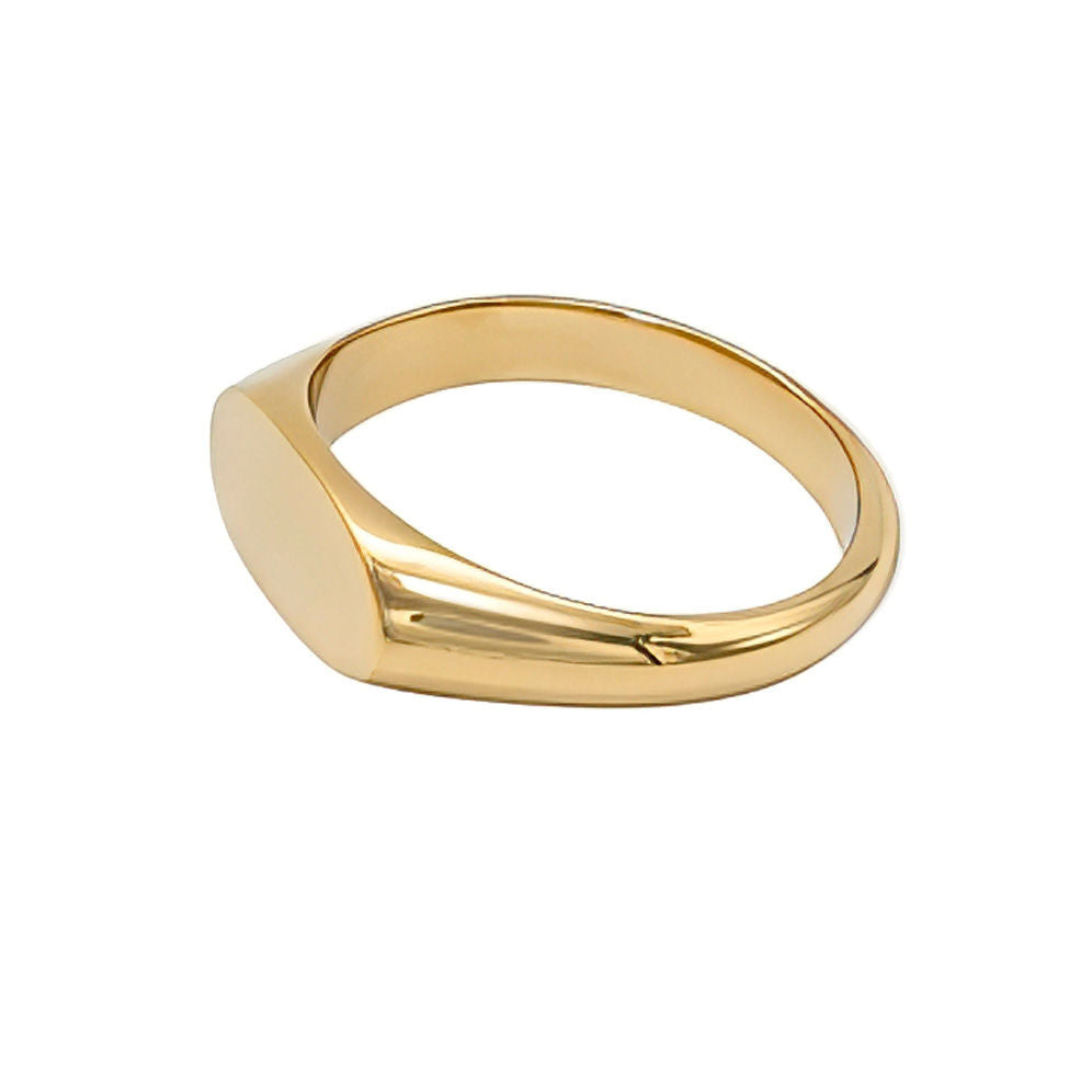 Brass Narrow Oval Signet Ring | Pendo