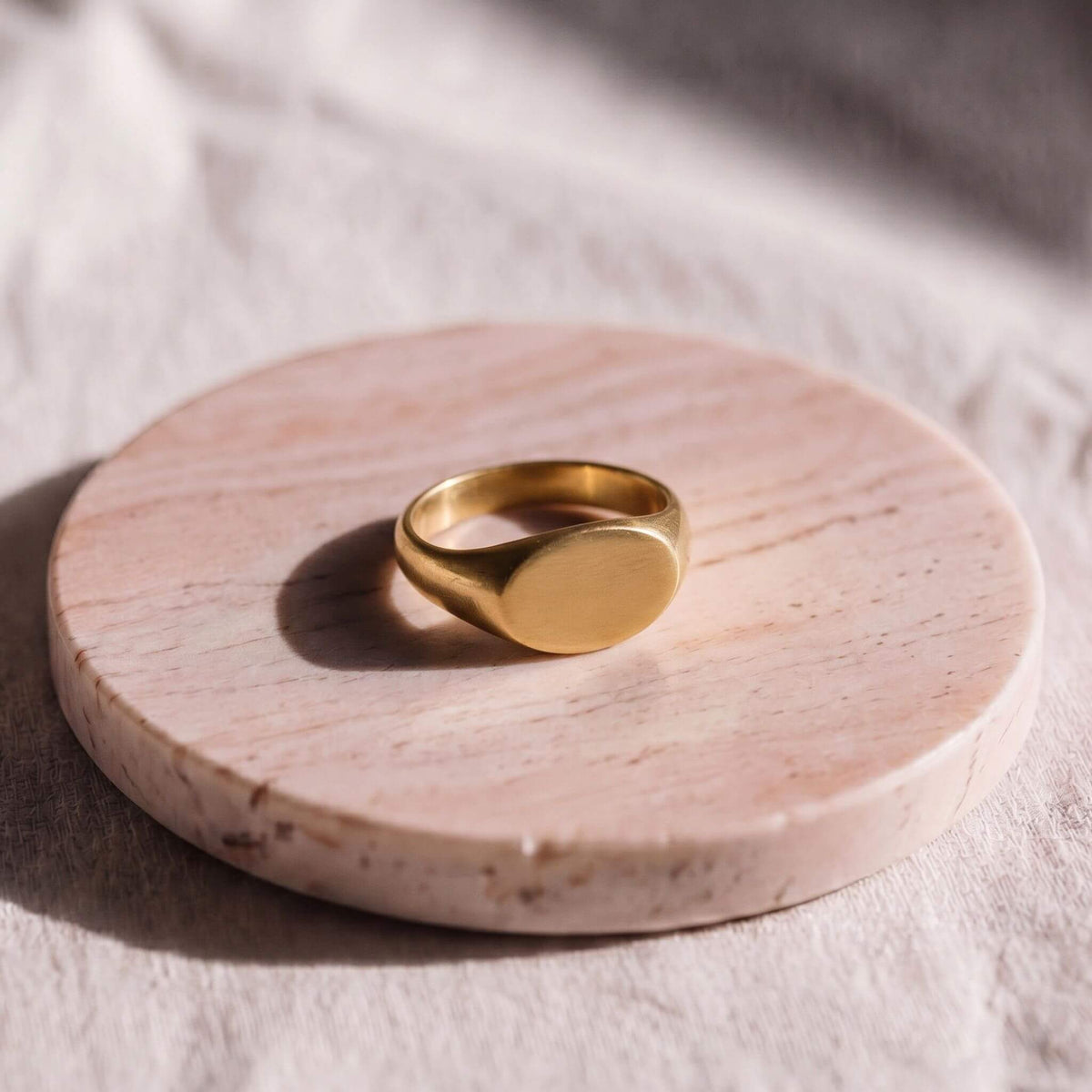 Brass Narrow Oval Signet Ring | Pendo