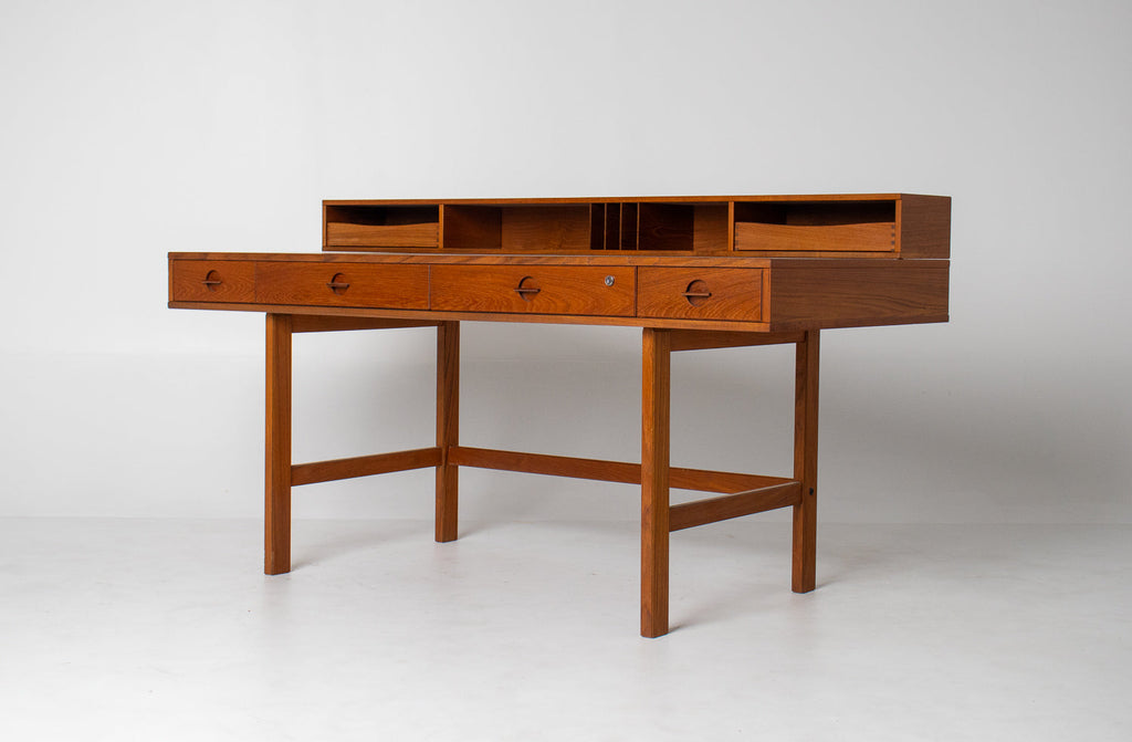 Peter Lovig Mid Century Danish Teak Flip Top Desk