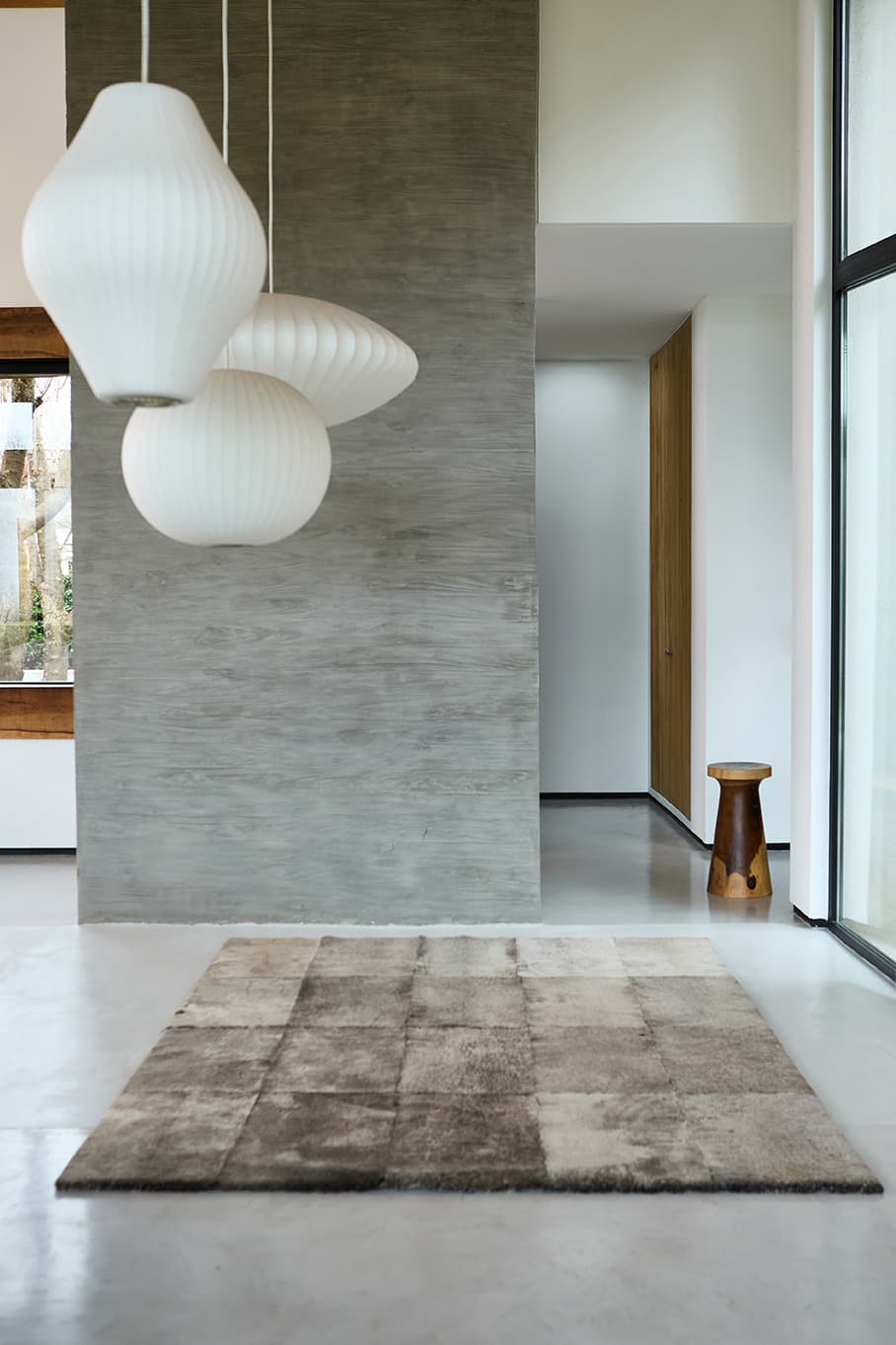 PLAIN STACKED - Charcoal Lambskin Rug