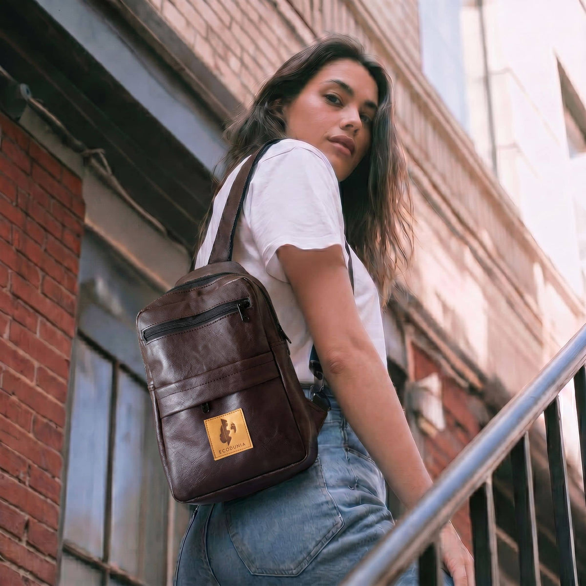 Large Vegan Leather Crossbody Sling Bag | Umoja