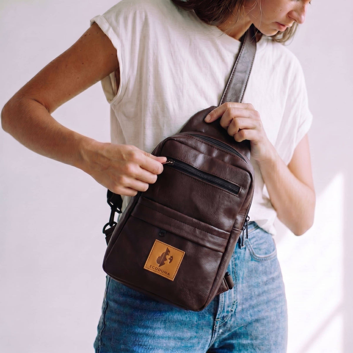 Large Vegan Leather Crossbody Sling Bag | Umoja