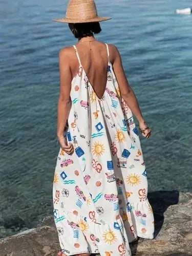 Women's Printed Maxi Dress | V-Neck, Boho Summer | Effortless Comfort