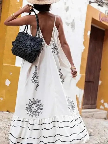 Women's Printed Maxi Dress | V-Neck, Boho Summer | Effortless Comfort