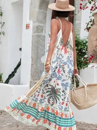 Women's Printed Maxi Dress | V-Neck, Boho Summer | Effortless Comfort