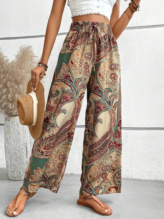 Printed Wide Leg Pants for Effortless Style and Comfort