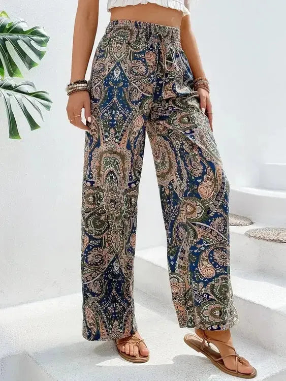 Printed Wide Leg Pants for Effortless Style and Comfort