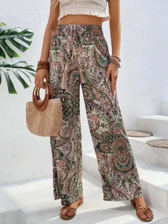 Printed Wide Leg Pants for Effortless Style and Comfort