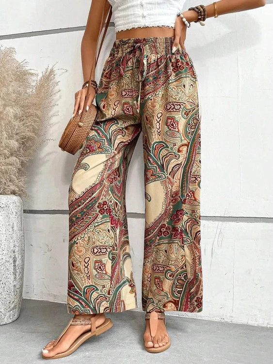Printed Wide Leg Pants for Effortless Style and Comfort