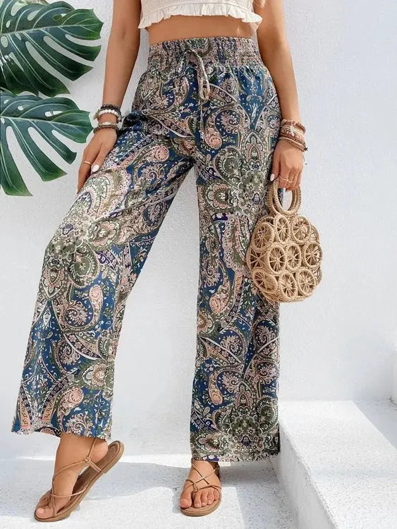 Printed Wide Leg Pants for Effortless Style and Comfort