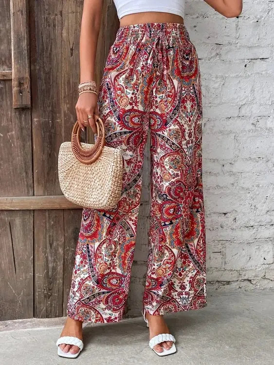 Printed Wide Leg Pants for Effortless Style and Comfort