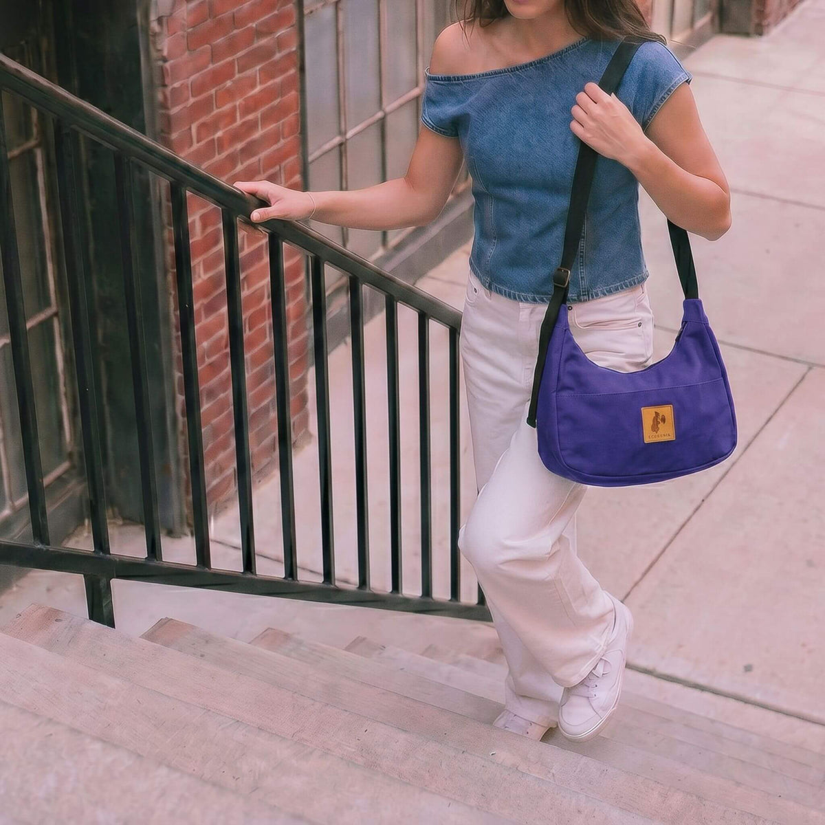 Crescent Canvas Crossbody Shoulder Bag for Women