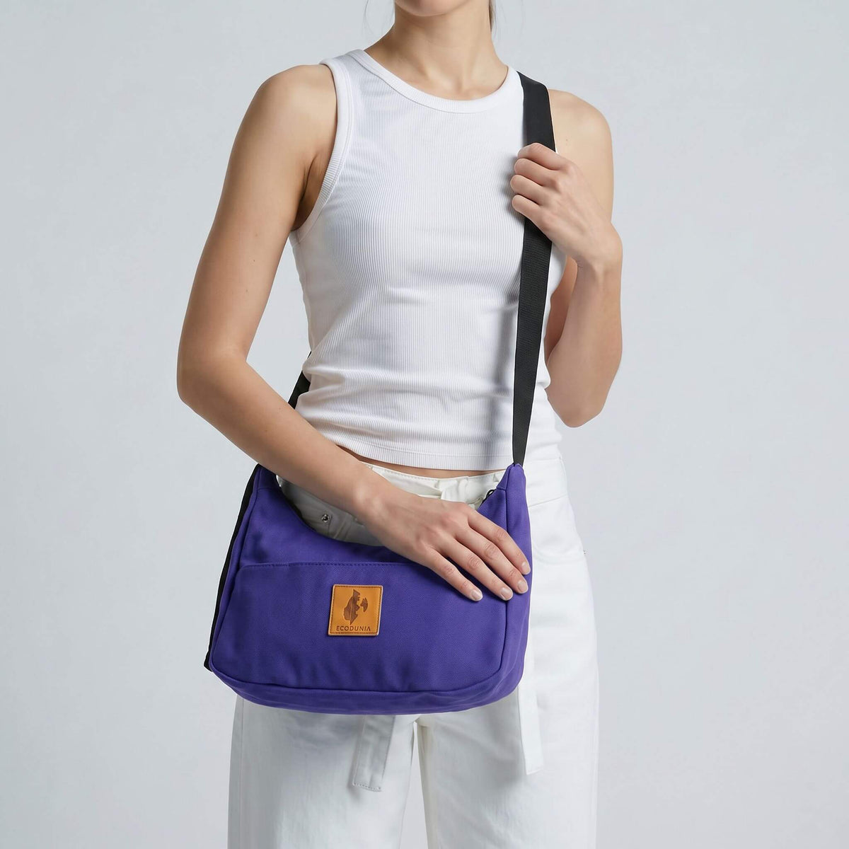 Crescent Canvas Crossbody Shoulder Bag for Women