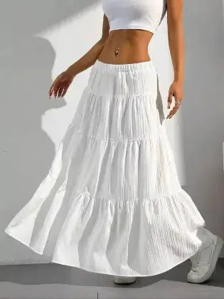 Radically Authentic Flowy Tiered Maxi Skirt