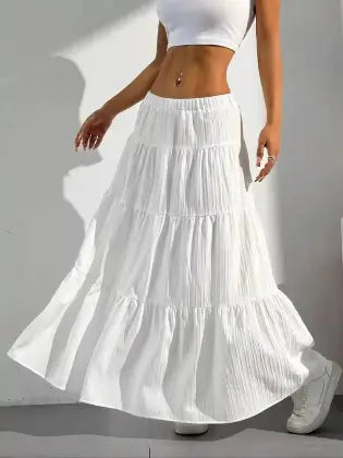 Radically Authentic Flowy Tiered Maxi Skirt