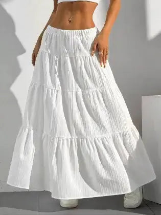 Radically Authentic Flowy Tiered Maxi Skirt