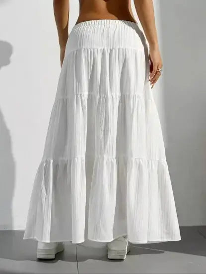 Radically Authentic Flowy Tiered Maxi Skirt