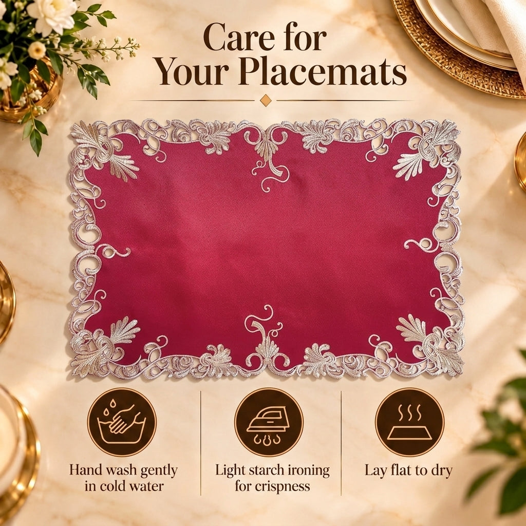 Burgundy Gold Placemats – Burgundy Charm, 12x18 Inch