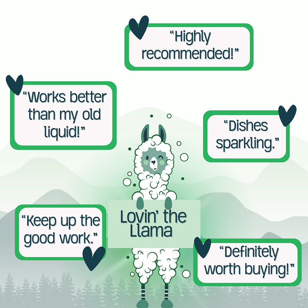 Green Llama Dishwasher Tabs: 100% Plastic-Free & EWG Verified™