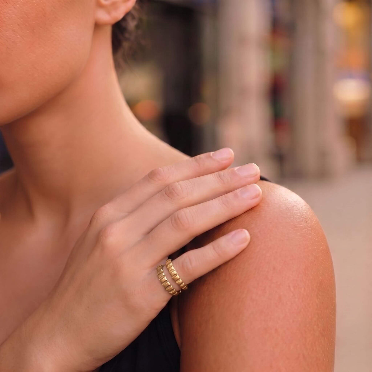 Ribbed Double Band Ring | Matata