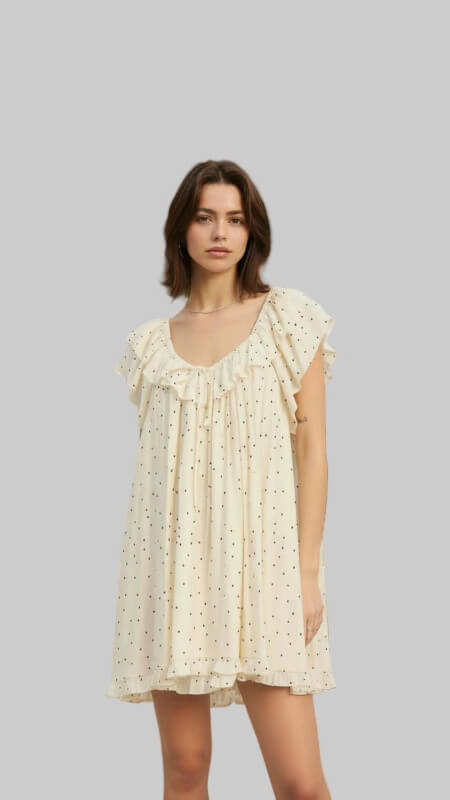 Ruffled Tie Front BabyDoll Romper