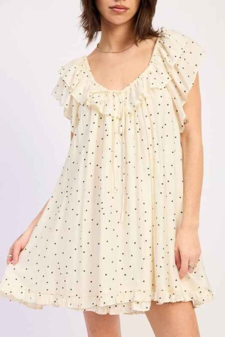 Ruffled Tie Front BabyDoll Romper