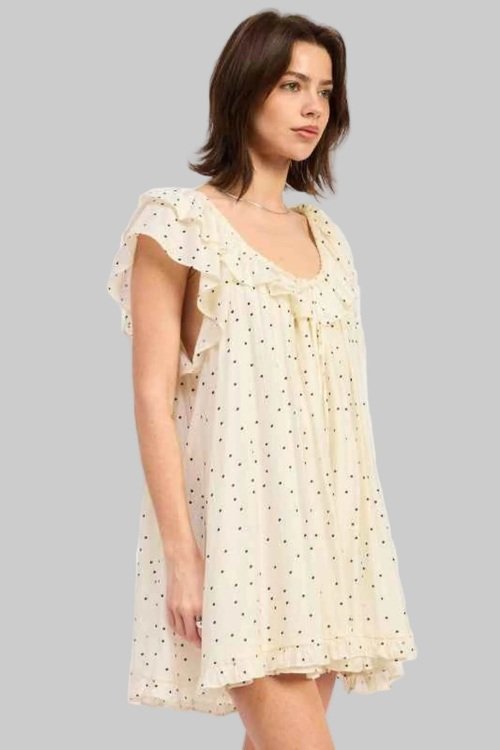 Ruffled Tie Front BabyDoll Romper