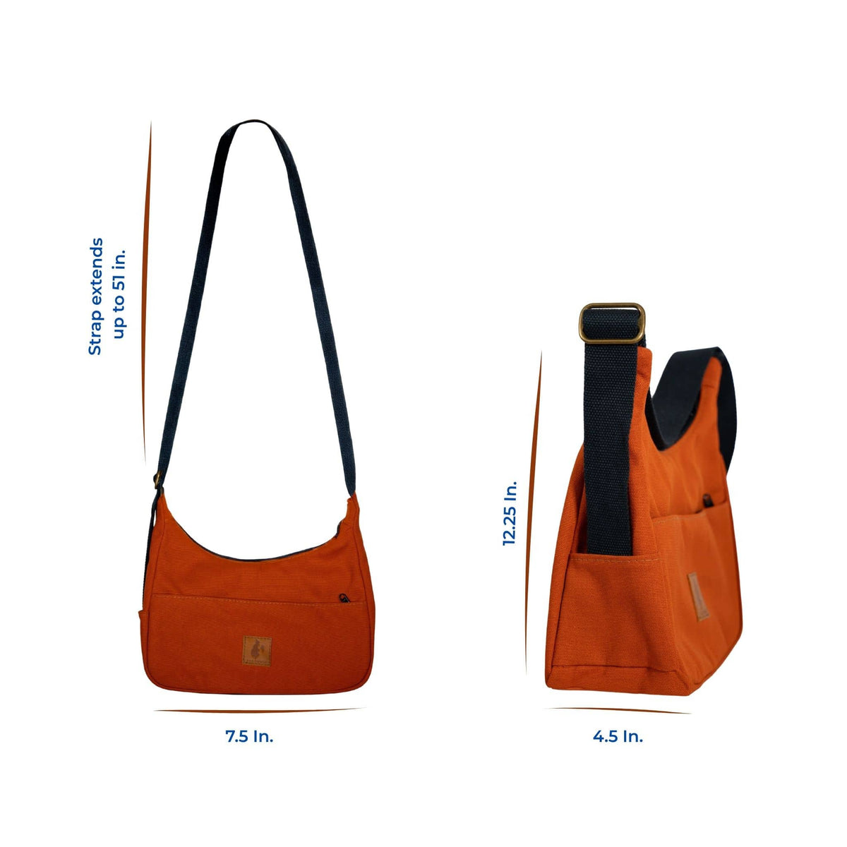 Crescent Canvas Crossbody Shoulder Bag for Women