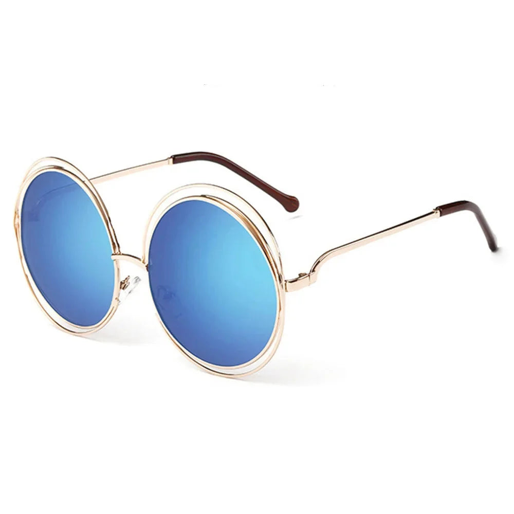 Radiant Gold Round Sunglasses