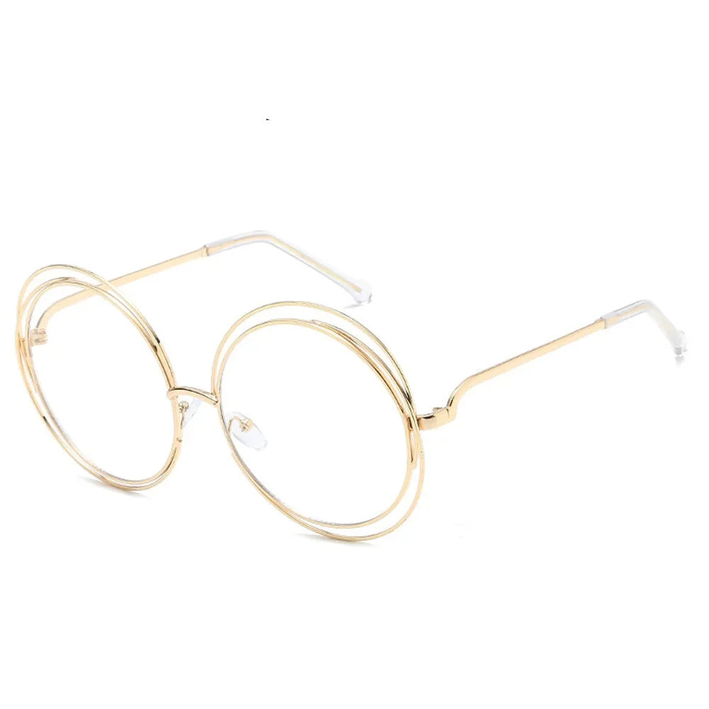 Radiant Gold Round Sunglasses