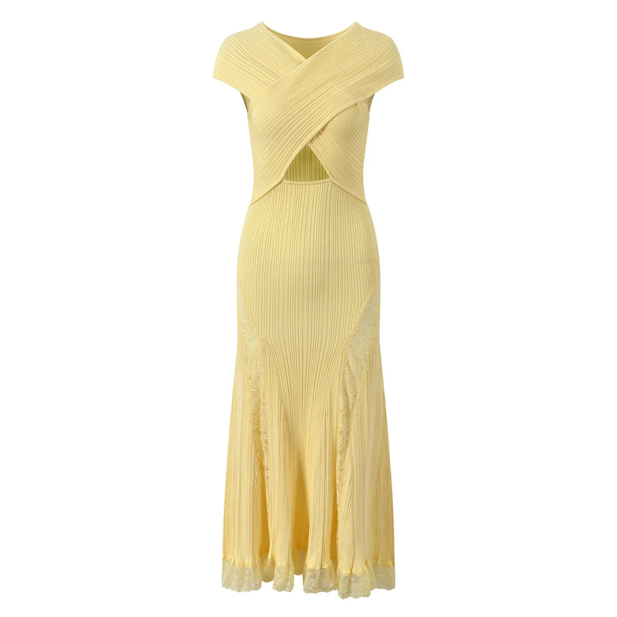 Radiant Knit Lace Midi Dress