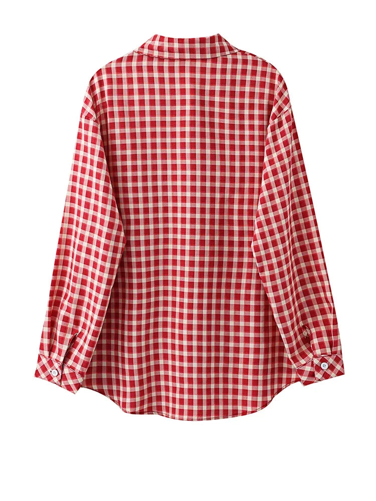 Adventurous Plaid Loose Blouse