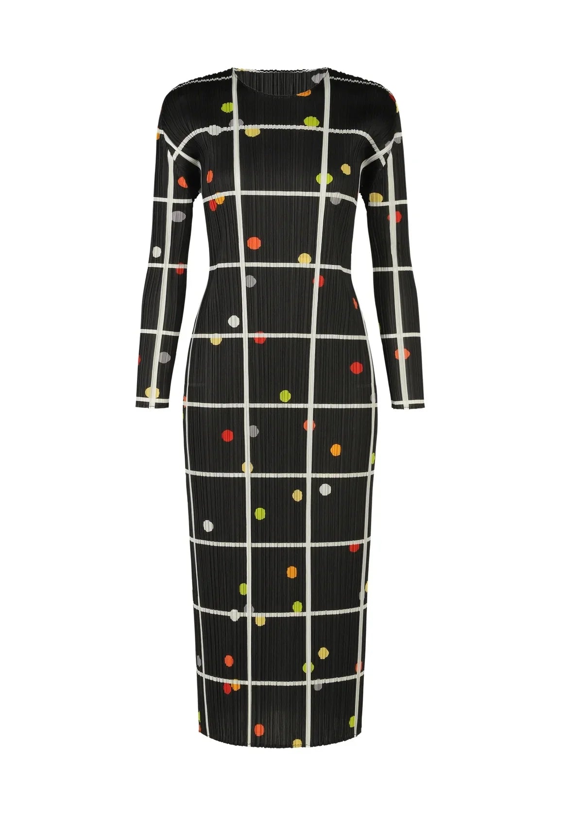 Vibrant Plaid Pleated Maxi Dress