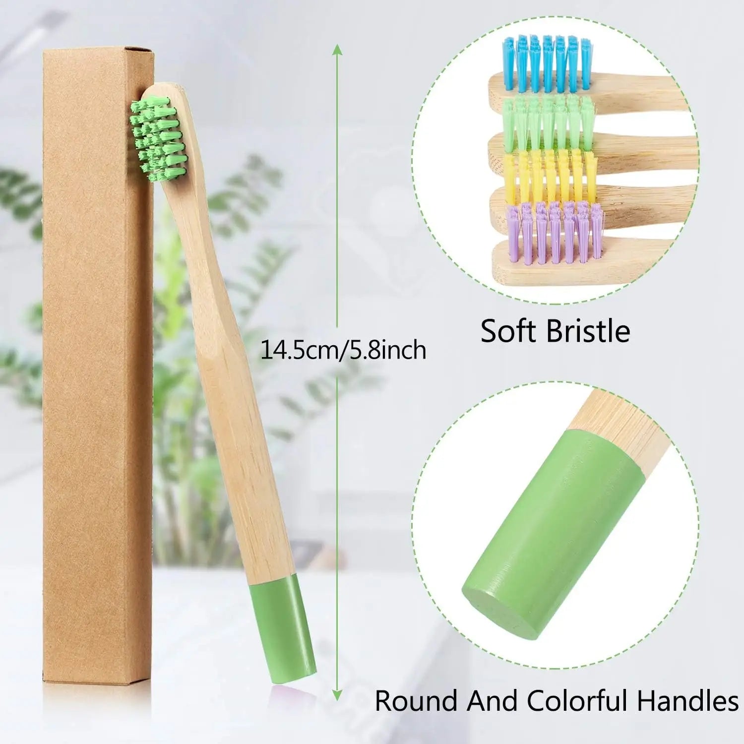 10-pack Eco Friendly Bamboo Toothbrush Set