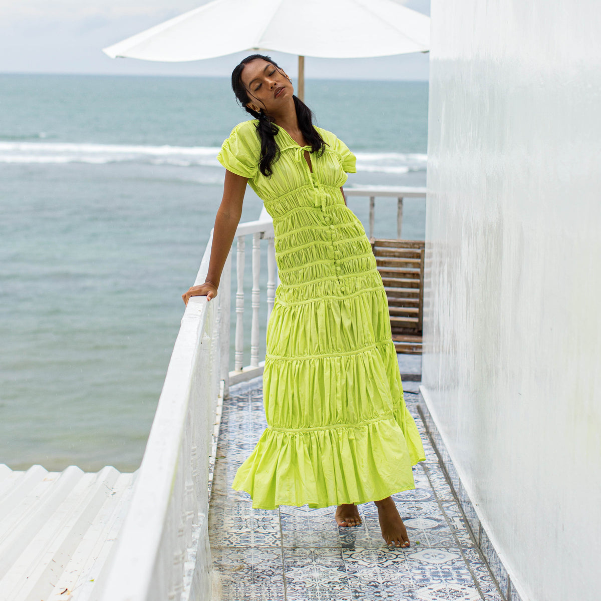 The Srikandi Maxi Dress In Lime Green