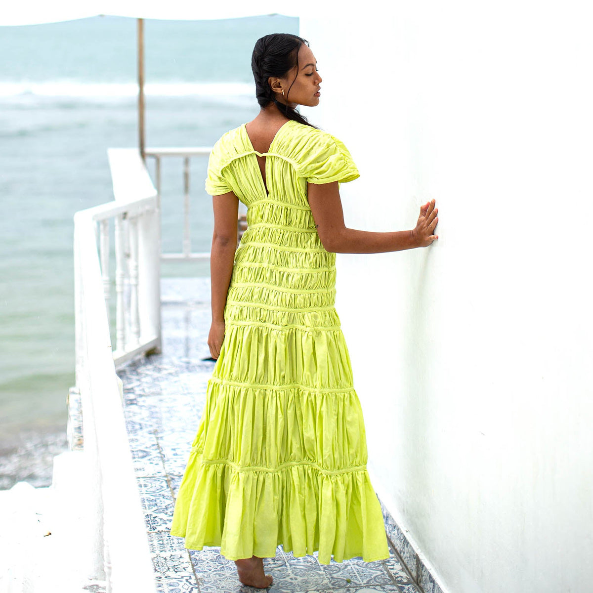 The Srikandi Maxi Dress In Lime Green