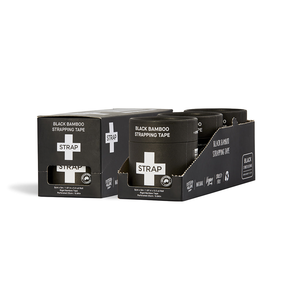 STRAP Black Bamboo Body Tape x 3
