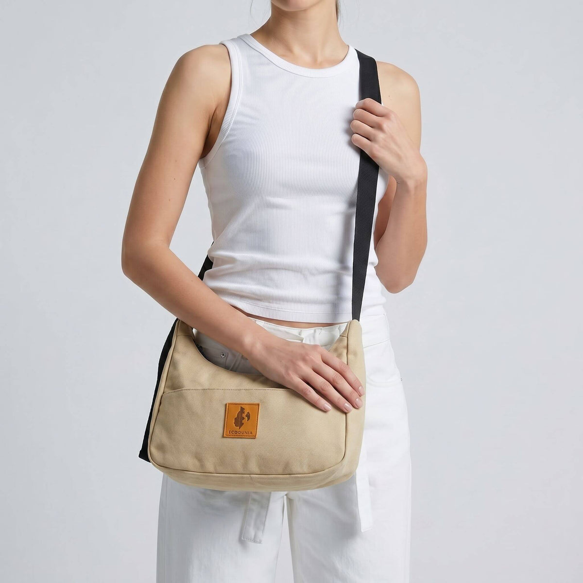 Crescent Canvas Crossbody Shoulder Bag for Women