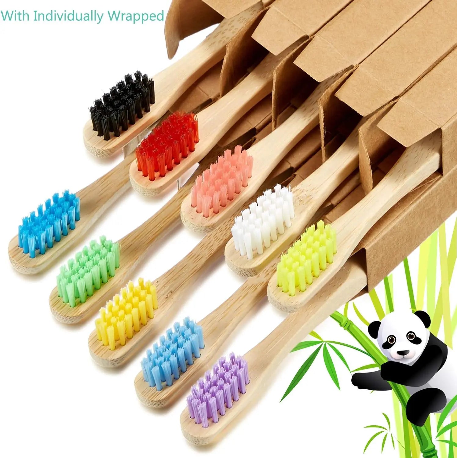 10-pack Eco Friendly Bamboo Toothbrush Set