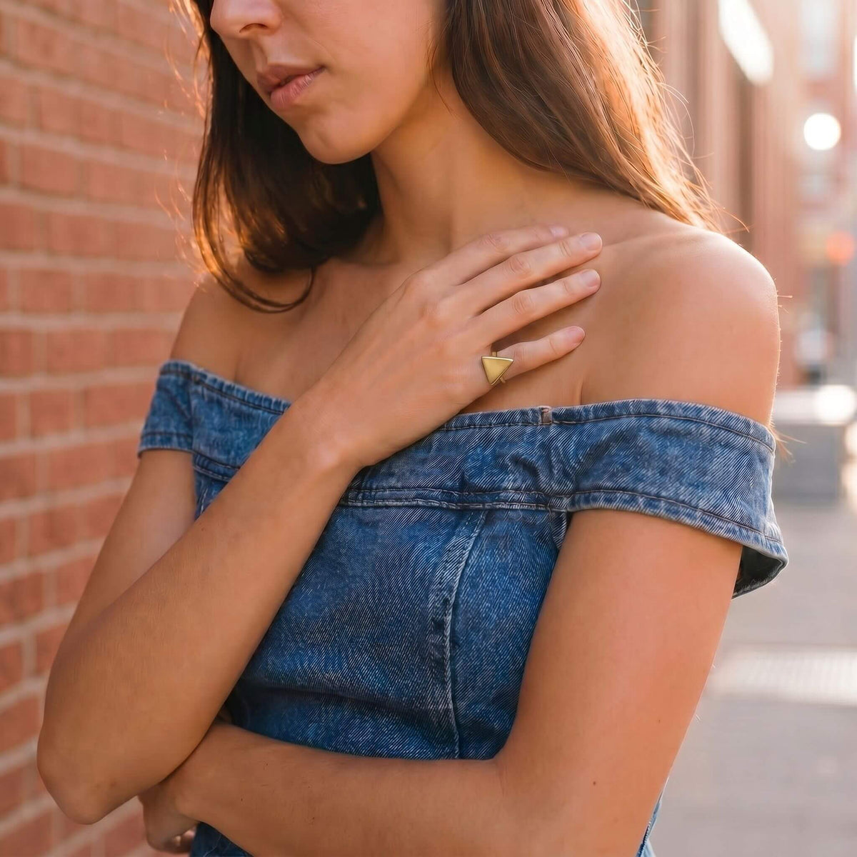 Hammered Smooth Triangle Ring | Pambo