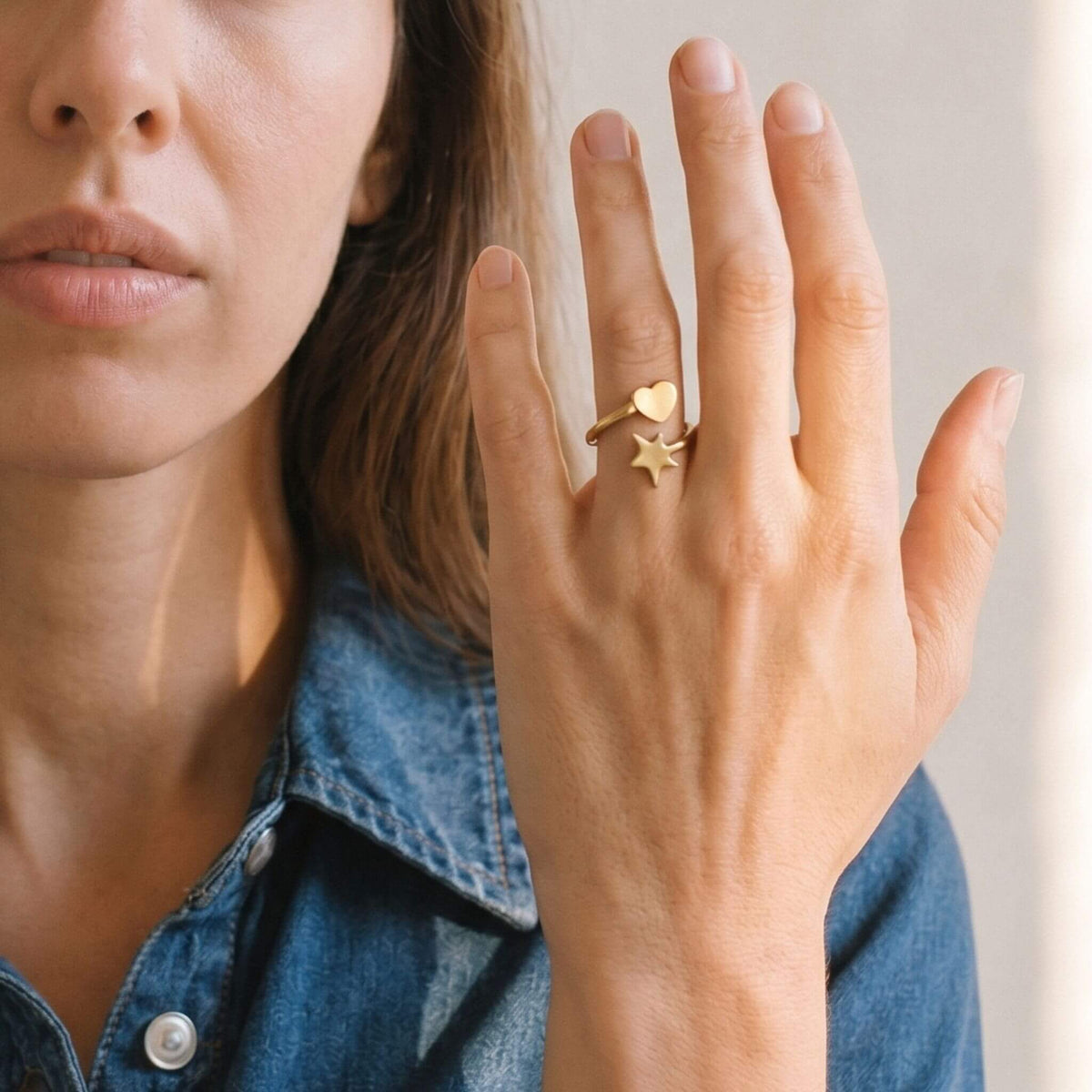 Star and Heart Wrap Ring | Mira