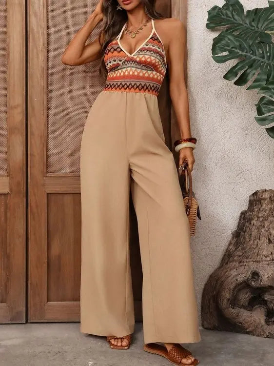 Sunset Drift Halter Jumpsuit