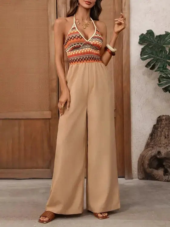 Sunset Drift Halter Jumpsuit