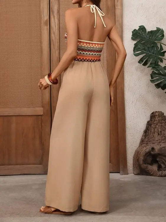 Sunset Drift Halter Jumpsuit