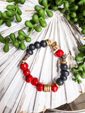 Tap Tap Bracelet - Black and Red Game Day