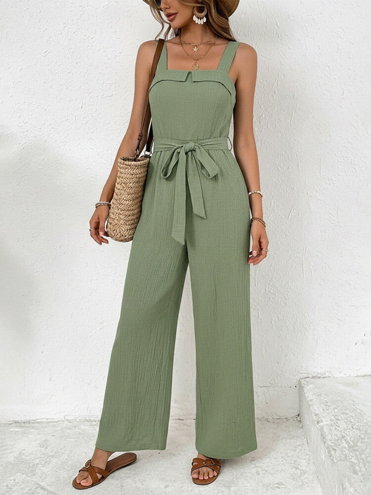 Tie Waist Wide Leg Jumpsuit