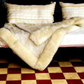 Lambskin Trim Wool Throw