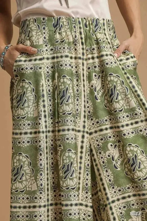 Umgee Bohemian Pants with Pockets for Effortless Style
