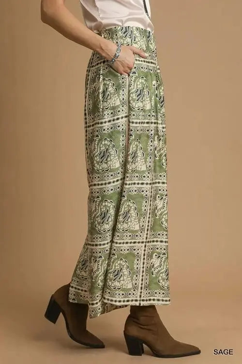 Umgee Bohemian Pants with Pockets for Effortless Style